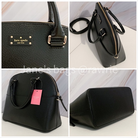 New Kate Spade Domed Black Leather Carli Satchel - Picture 3 of 4